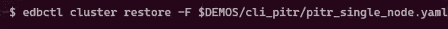PGAIHM Restore via CLI YAML file